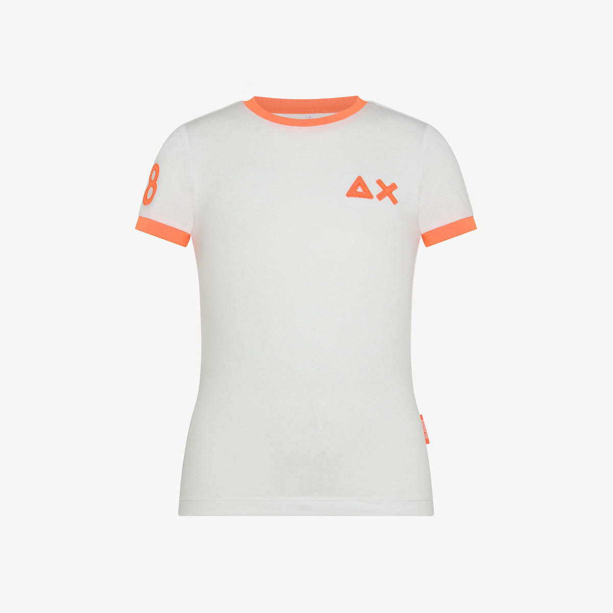 T-shirt Sun-68 | Bianca in Cotone con Inserti Arancio Fluo SUN 68 l'aquiloneT.SHIRT SUN FLUOabbigliamento bambina