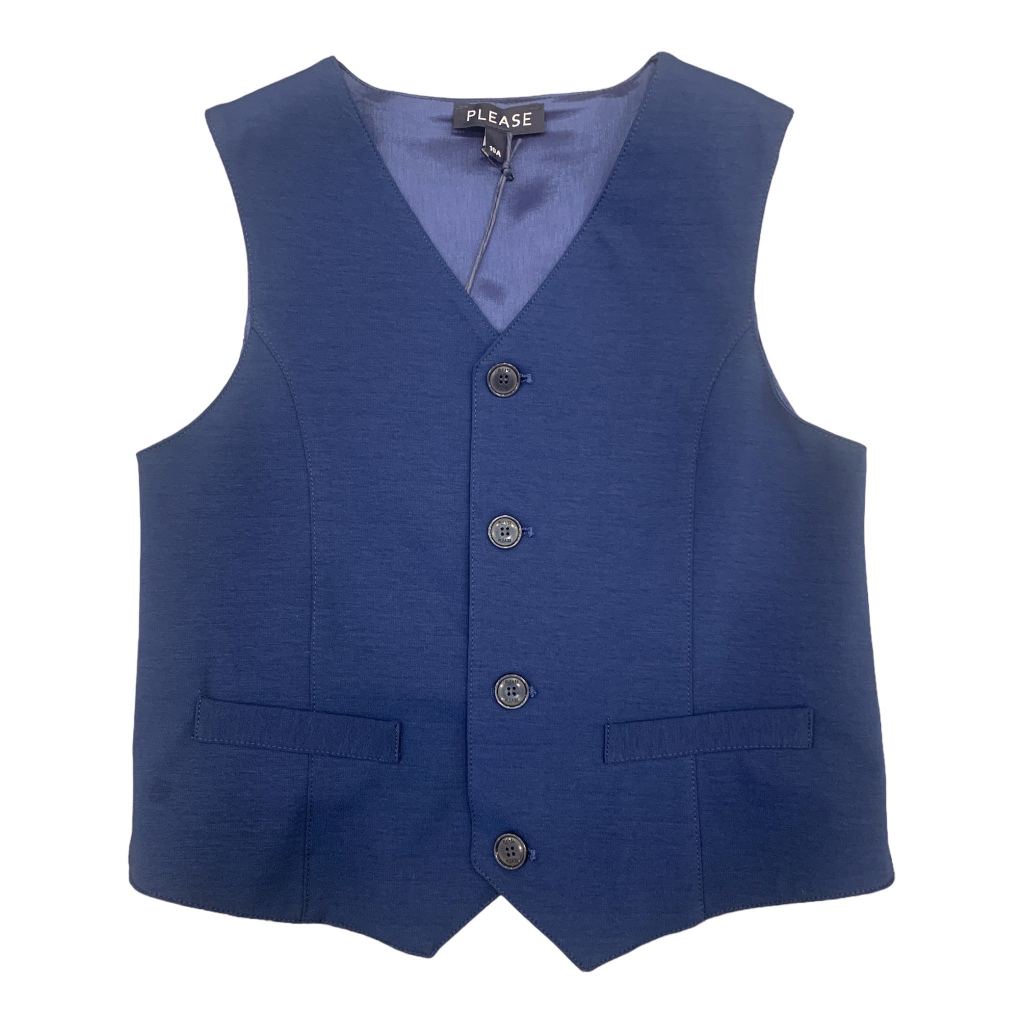 Gilet Punto Milano Please | Blu per Cerimonia - Bambino PLEASE l'aquiloneGILET BLUabbigliamento bambino