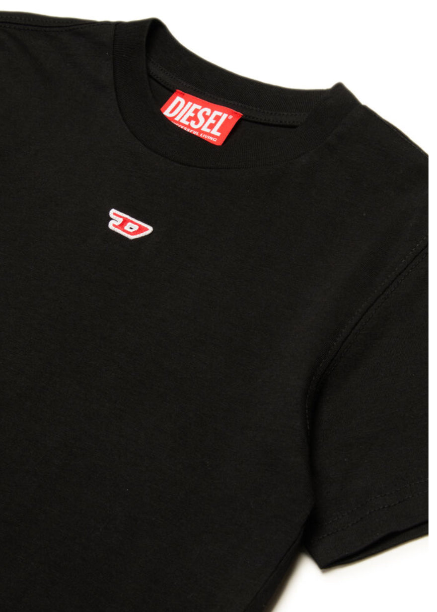 Diesel T-shirt Nera | Patch "D" Frontale in Cotone