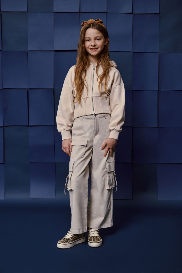 Pantalone Bambina Straight Please | Beige con Tasche Pattina PLEASE l'aquilonePantalone tascheabbigliamento bambina