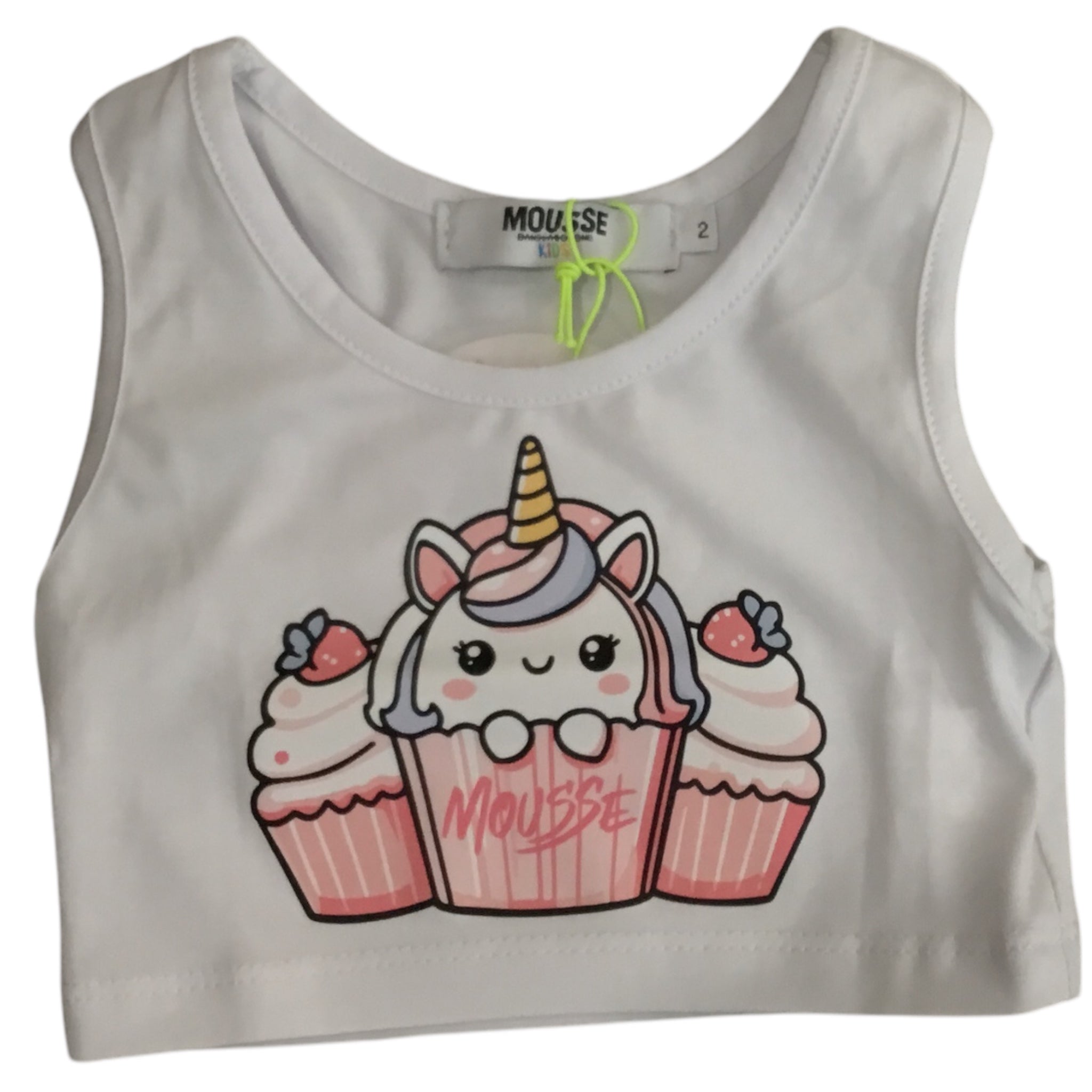 MOUSSE l'aquiloneCanotta Bianca Mousse | Stampa Unicorno Rosaabbigliamento bambina