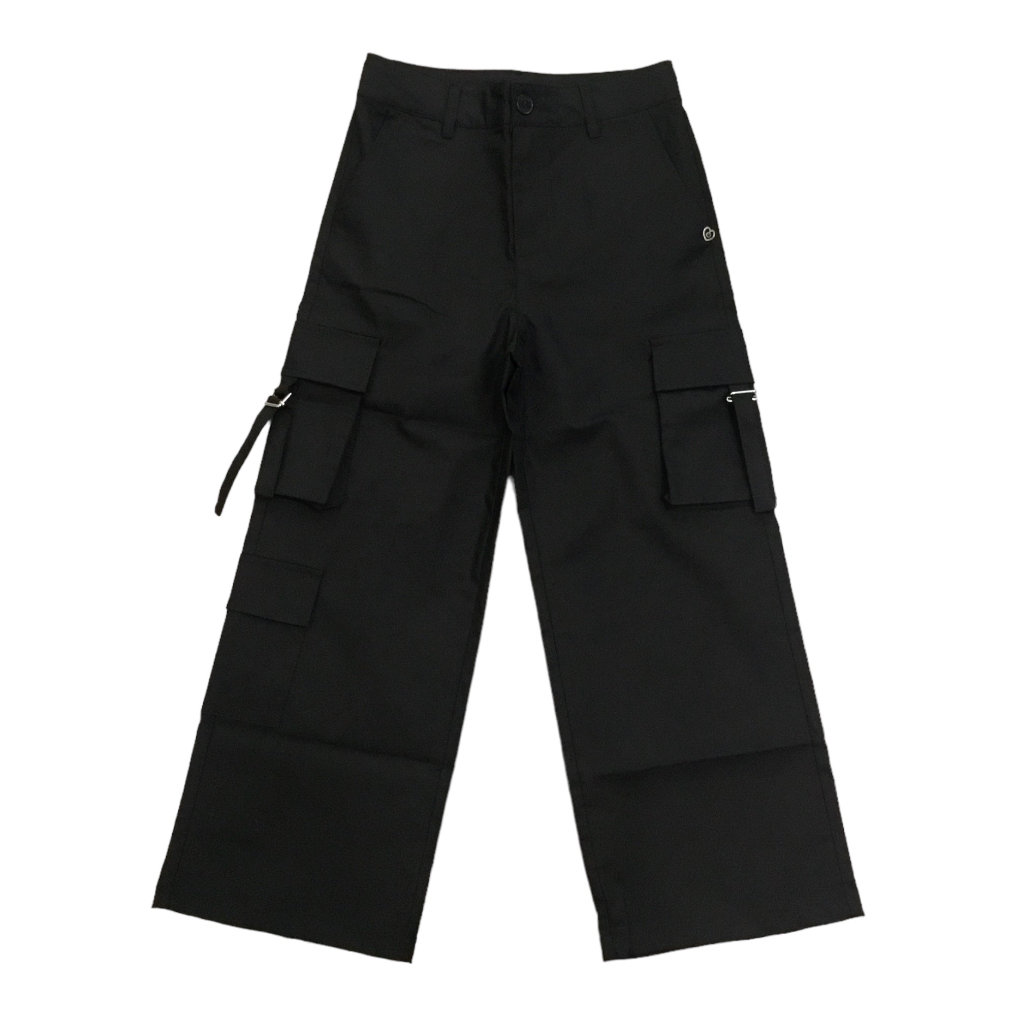 Pantalone Please | Tessuto Lucido con Tasconi - Nero e Beige PLEASE l'aquilonePANTA TASCONIabbigliamento bambina