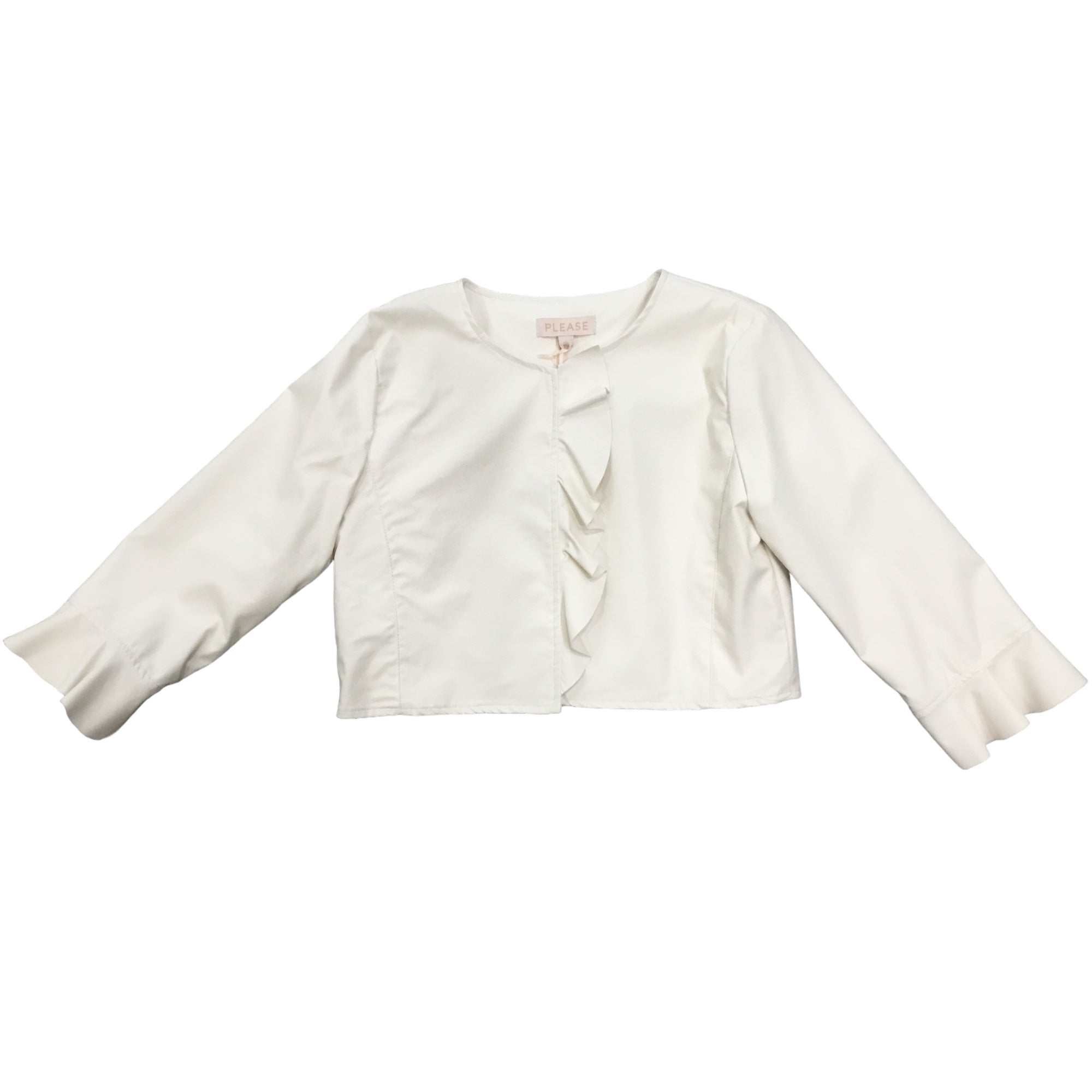 Giacca in Ecopelle Burro Please | Cropped con Ruches - Bambina PLEASE l'aquiloneGIACCHINA ECOP.abbigliamento bambina