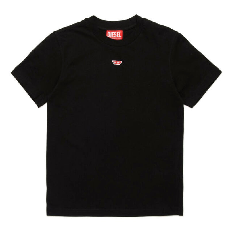 Diesel T-shirt Nera | Patch "D" Frontale in Cotone