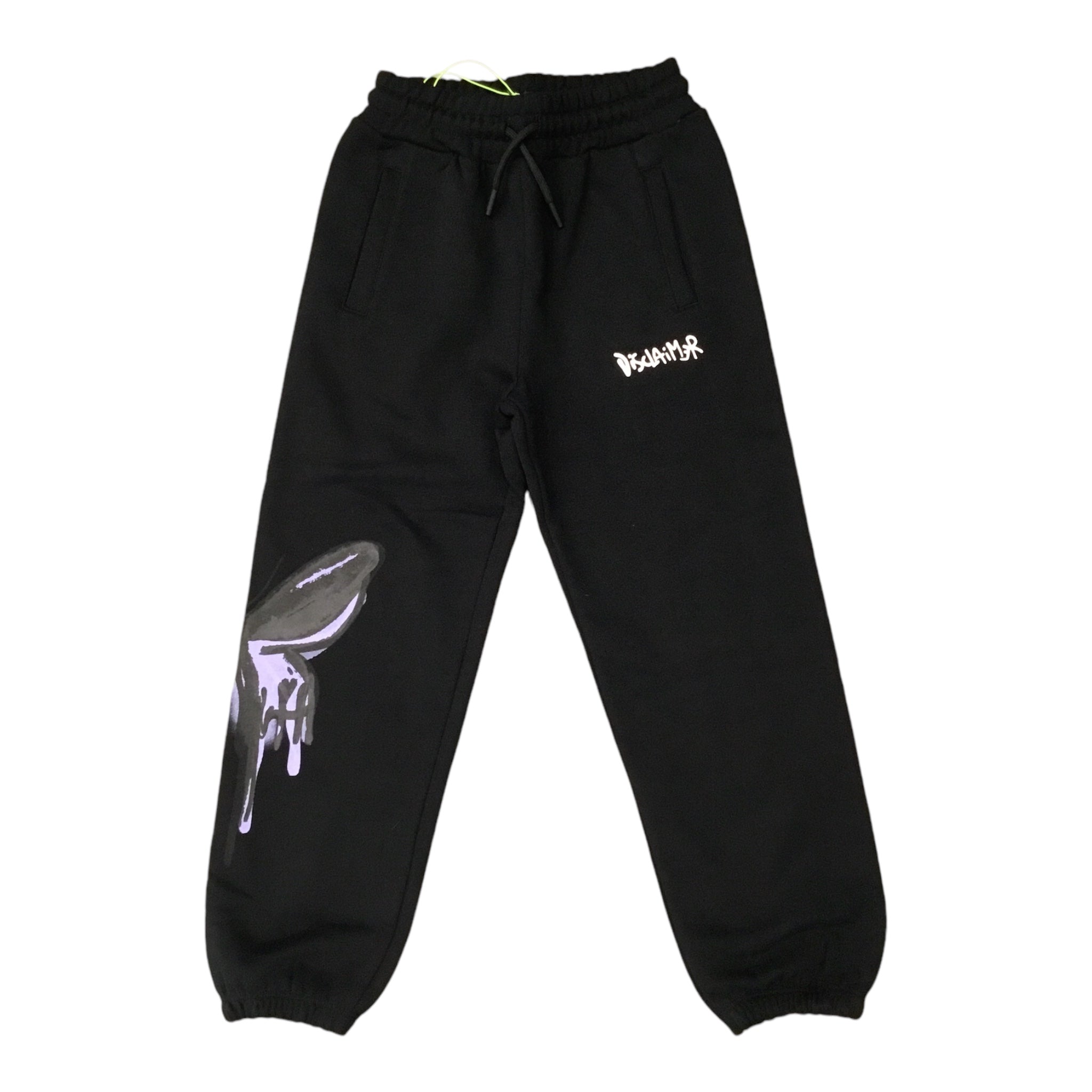 Pantaloni in Felpa Neri | Polsino Elastico e Stampa Farfalla DISCLAIMER l'aquilonePANTA FARFALLAabbigliamento bambina