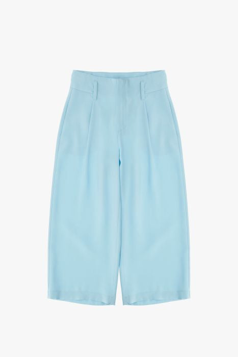 Pantalone Cropped Azzurro Please | Con Pence - Bambina PLEASE l'aquilonePANTA CROPPEDabbigliamento bambina