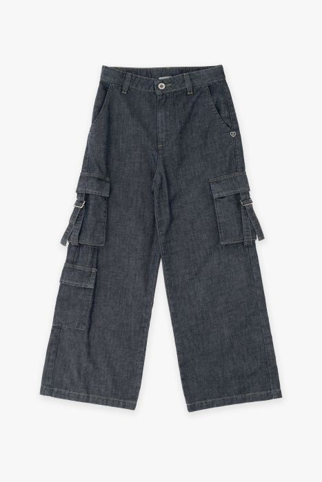 Pantalone Denim Please | Tasche Applicate in Puro Cotone PLEASE l'aquilonePANTA CHAMBRIEabbigliamento bambina