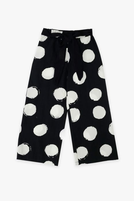 Pantalone Straight Please | Fantasia Bolli Nero e Bianco PLEASE l'aquilonePANTA BOLLIabbigliamento bambina