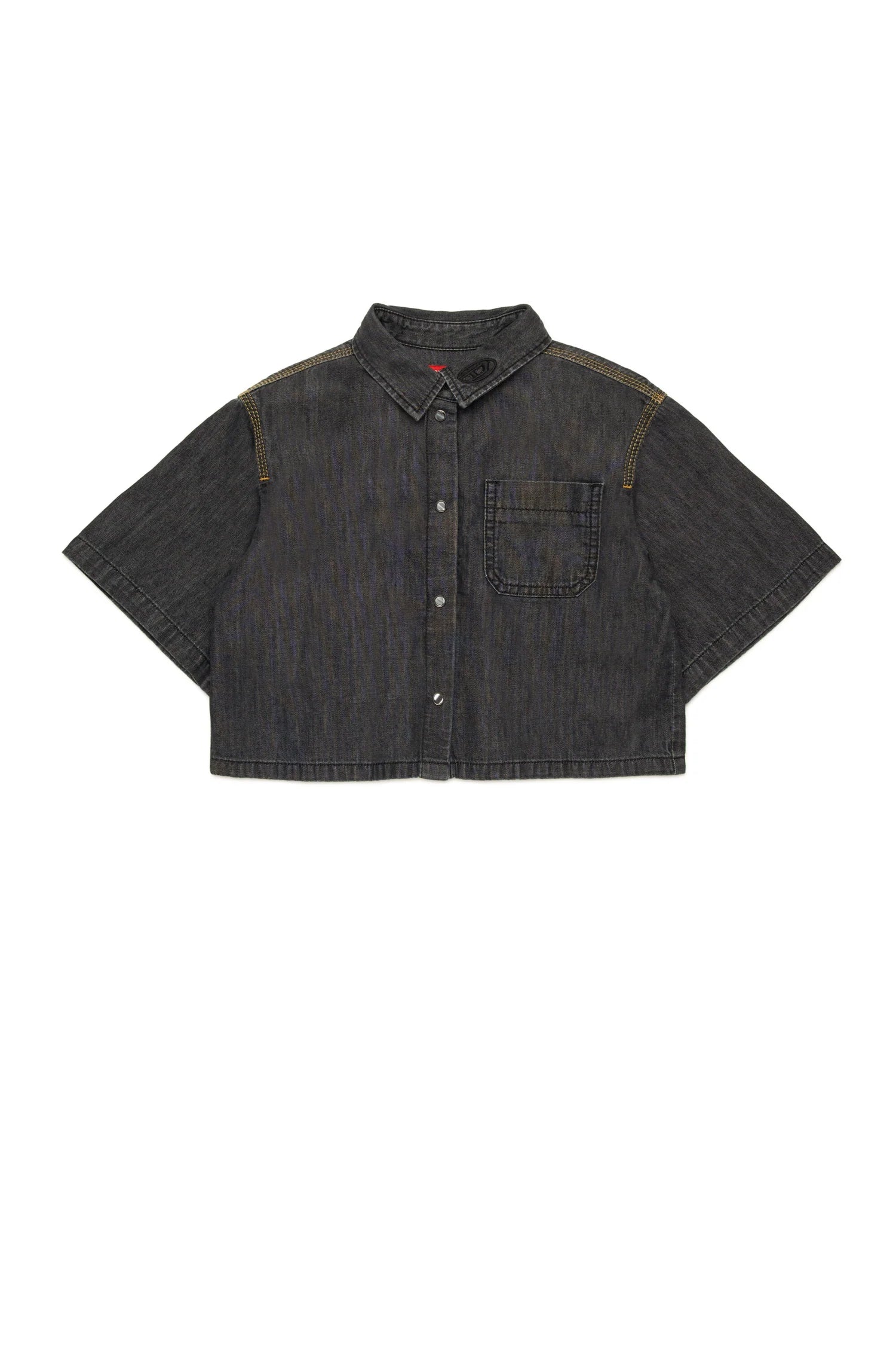 DIESEL l'aquiloneDiesel Camicia Cropped Nera | Denim Leggero e Logo Dabbigliamento bambina