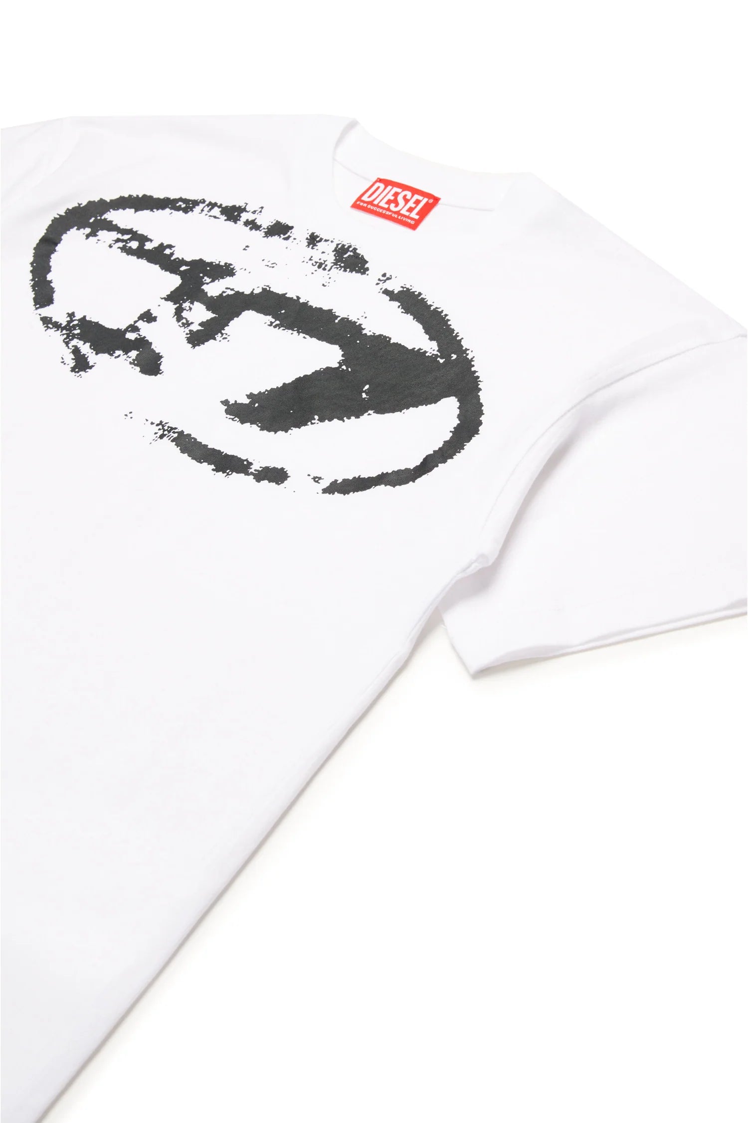 DIESEL l'aquiloneDiesel T-shirt Bianca | Logo a Contrasto in Jersey Stretchabbigliamento bambino