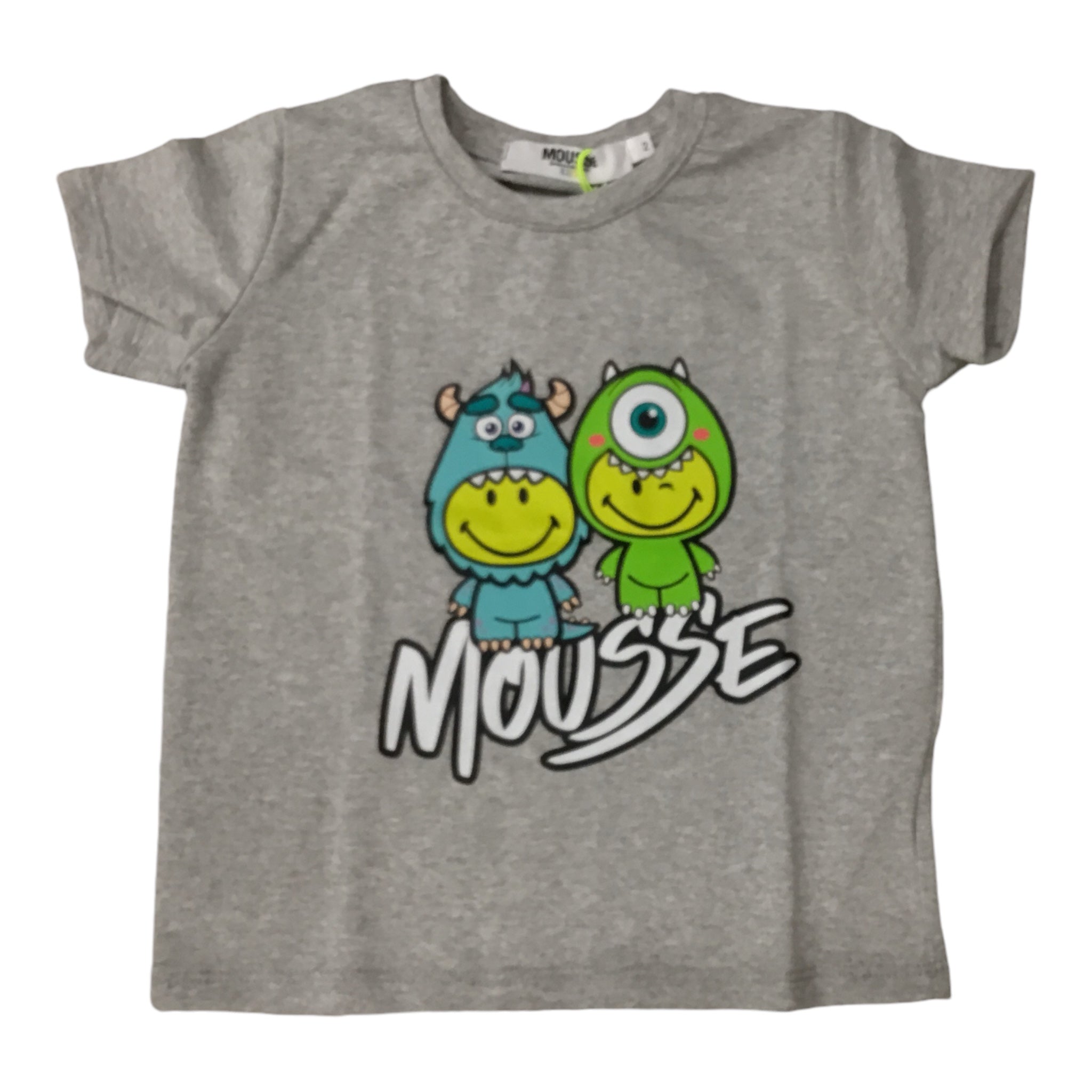 T-shirt Grigia Monster | Cotone Elasticizzato Made in Italy MOUSSE l'aquiloneT.SHIRT MONSTERabbigliamento bambino