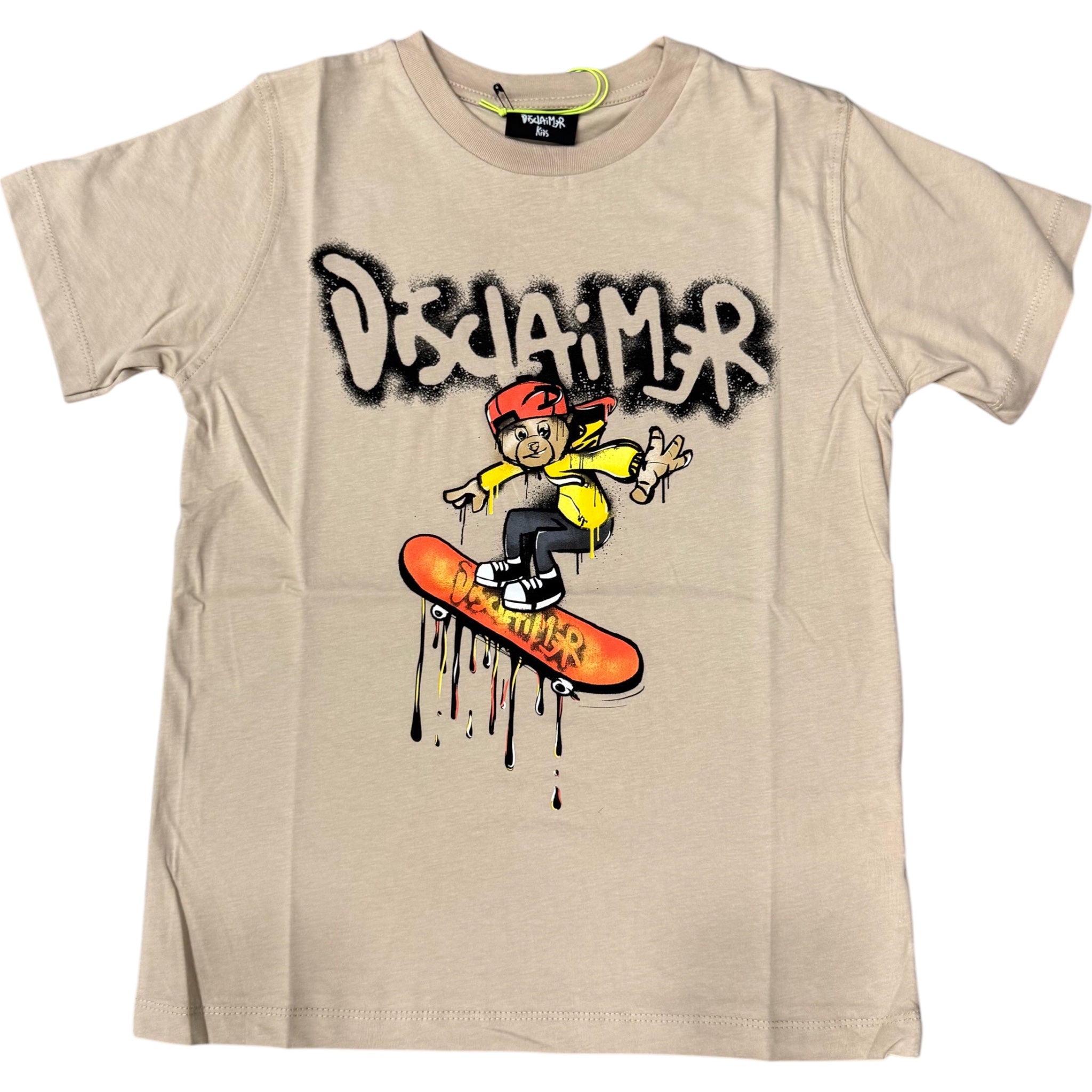 T-shirt Beige Disclaimer | Mezza Manica con Stampa Skate DISCLAIMER l'aquiloneT.shirt Disclaimer beigeabbigliamento bambino