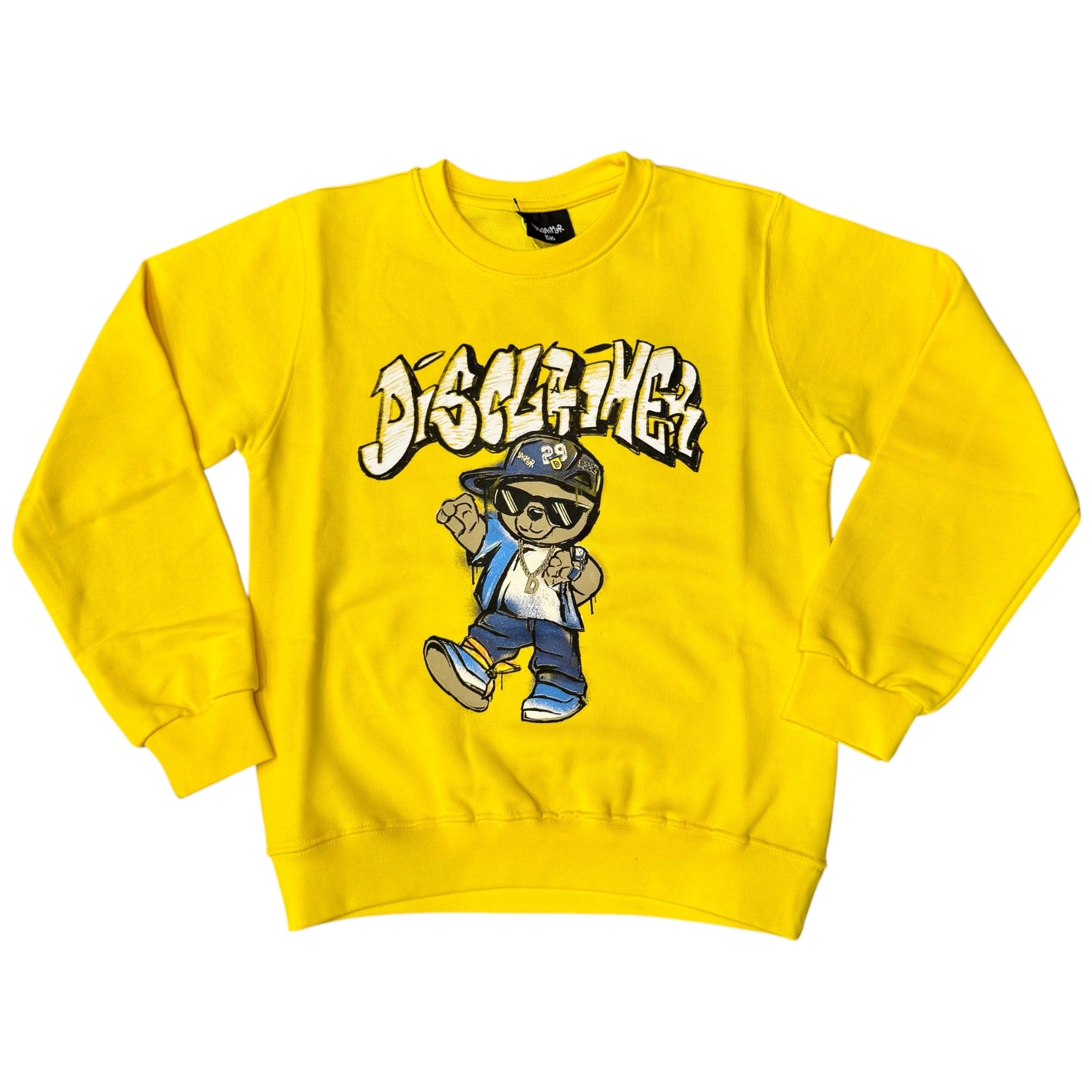 Felpa Girocollo Gialla Disclaimer | Cotone, Stampa e Logo DISCLAIMER l'aquiloneFelpa Disclaimer Giallaabbigliamento bambino