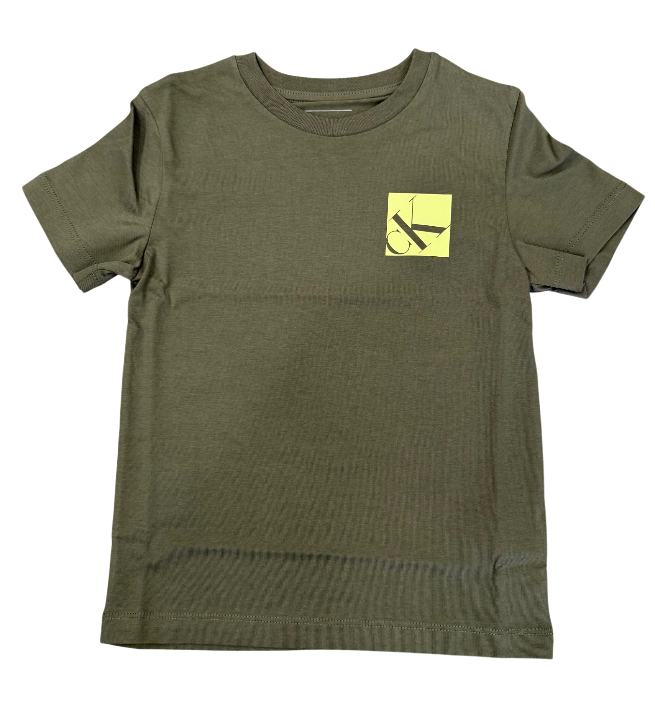 T-shirt Verde Oliva Calvin Klein | Cotone con Logo Piccolo calvin klein l'aquiloneT.shirt Calvin Klein verdeabbigliamento bambino