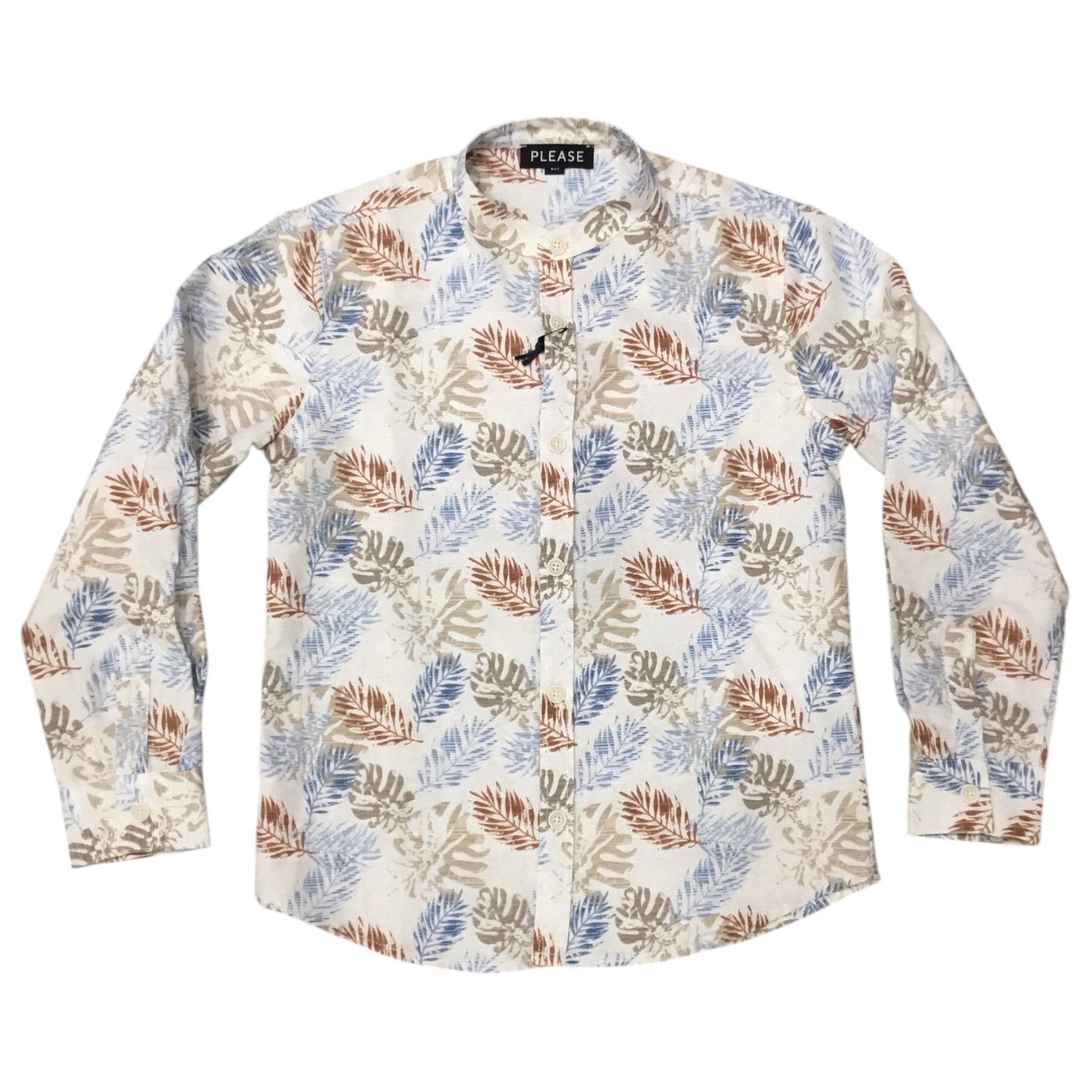 Camicia Please Floreale | Collo alla Coreana - Palme Colorate PLEASE l'aquiloneCamicia Floreale | Collo alla Coreana - Palme Colorateabbigliamento bambino