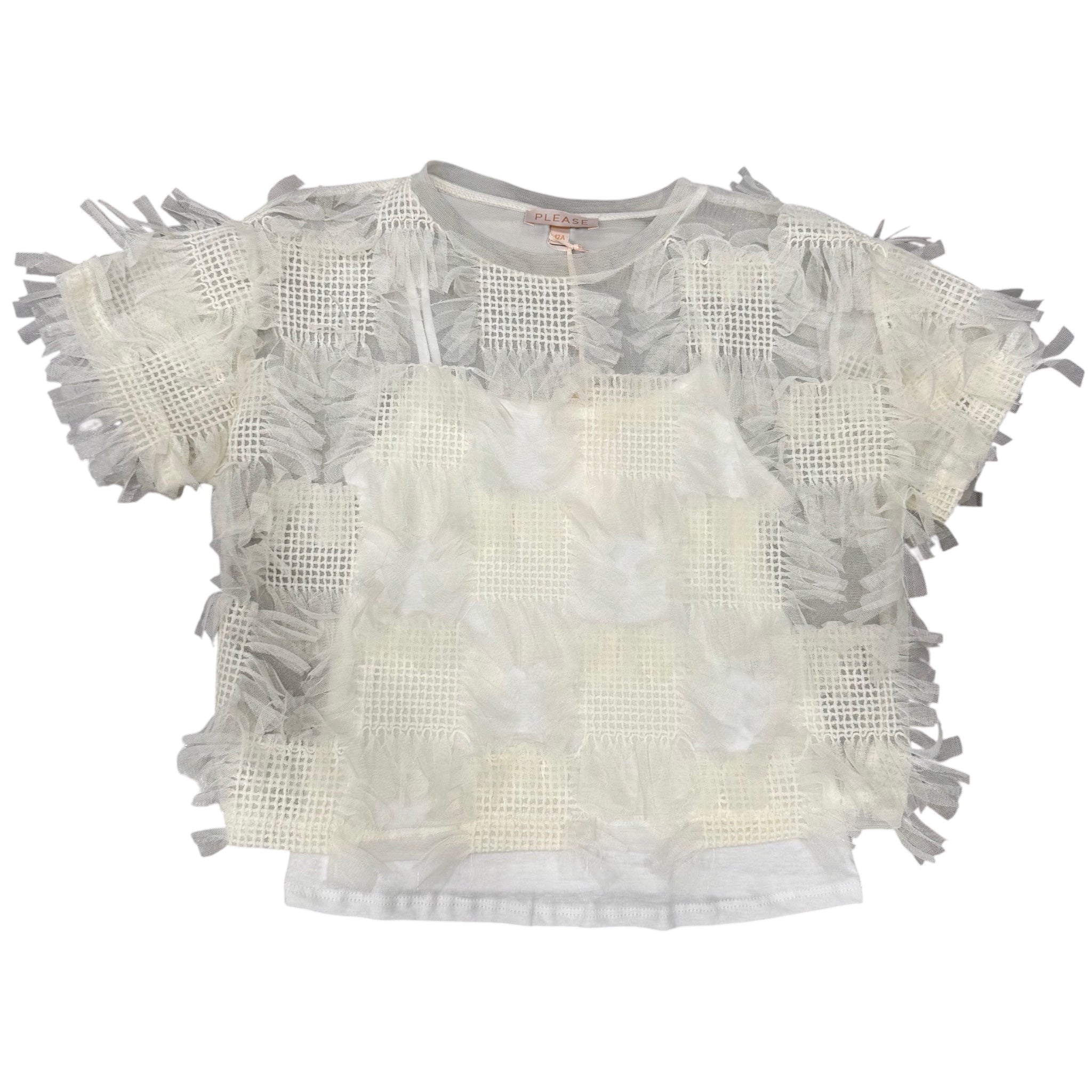 Top Tulle Mezza Manica Please | Con Canotta Inclusa PLEASE l'aquiloneTop Tulle Mezza Manica | Con Canotta Inclusaabbigliamento bambina
