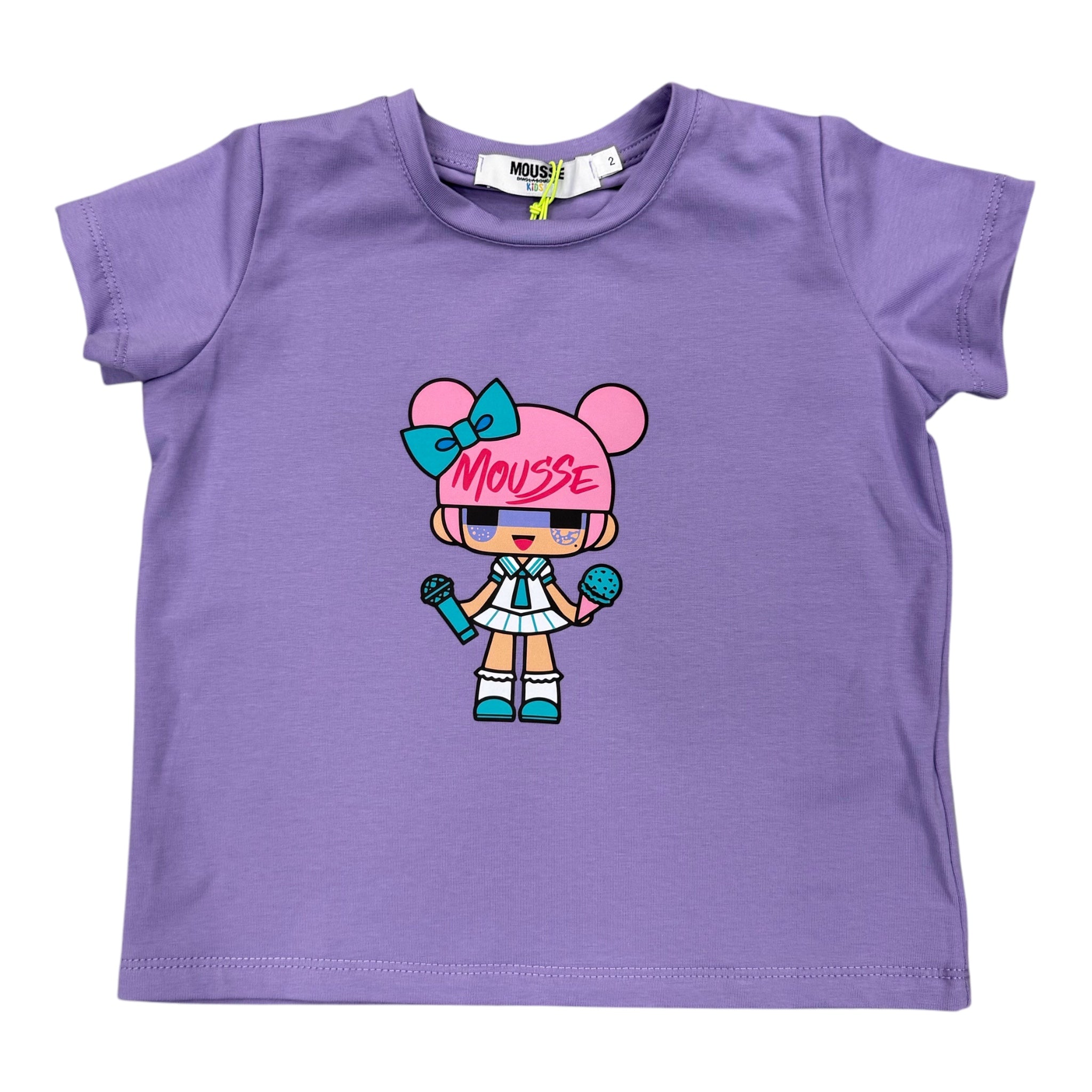 T-shirt Lilla Mousse | Stampa Doll Centrale MOUSSE l'aquiloneT.shirt lilla Mousseabbigliamento bambina