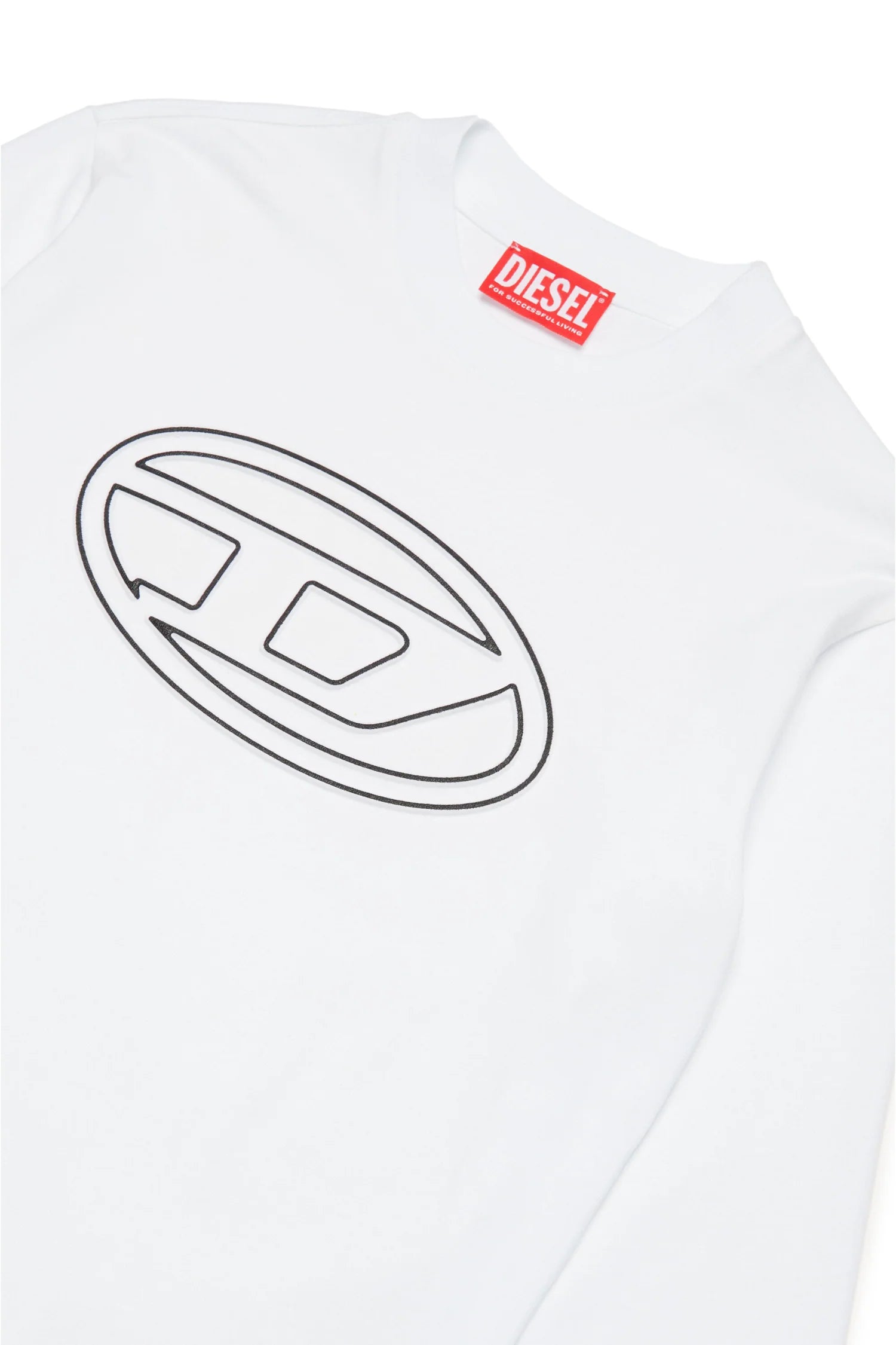 T-shirt Diesel Girocollo | Logo Oval D a Contrasto - 100% Cotone DIESEL l'aquiloneT.shirt oval Dabbigliamento bambino