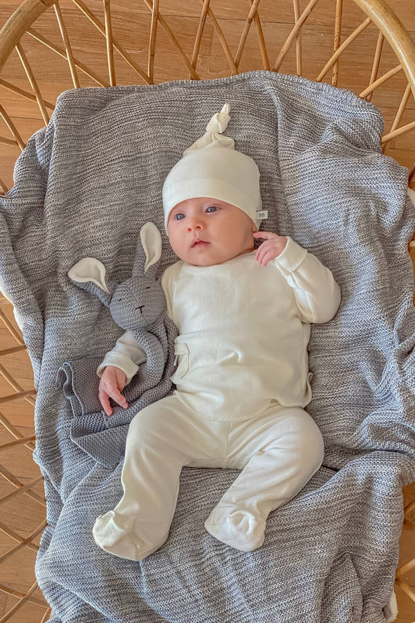 Berretto Neonato con Nodo | Bambù Organico Linea Pure BAMBOOM l'aquiloneberretto elfoabbigliamento neonato