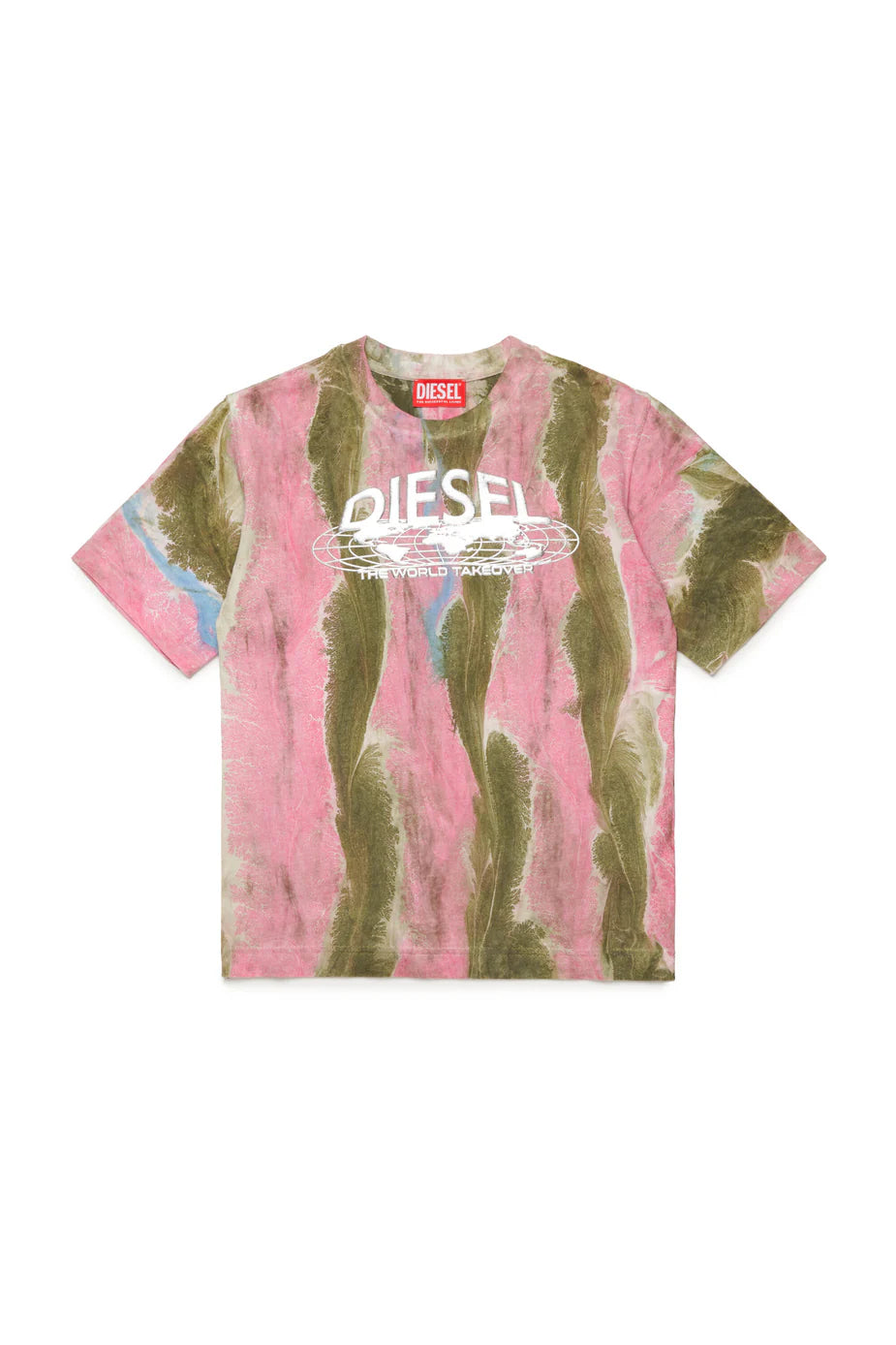 T-shirt Diesel Girocollo | Effetto Stampa Olio e Grafica Silver DIESEL l'aquiloneT.shirt Twashabbigliamento bambino