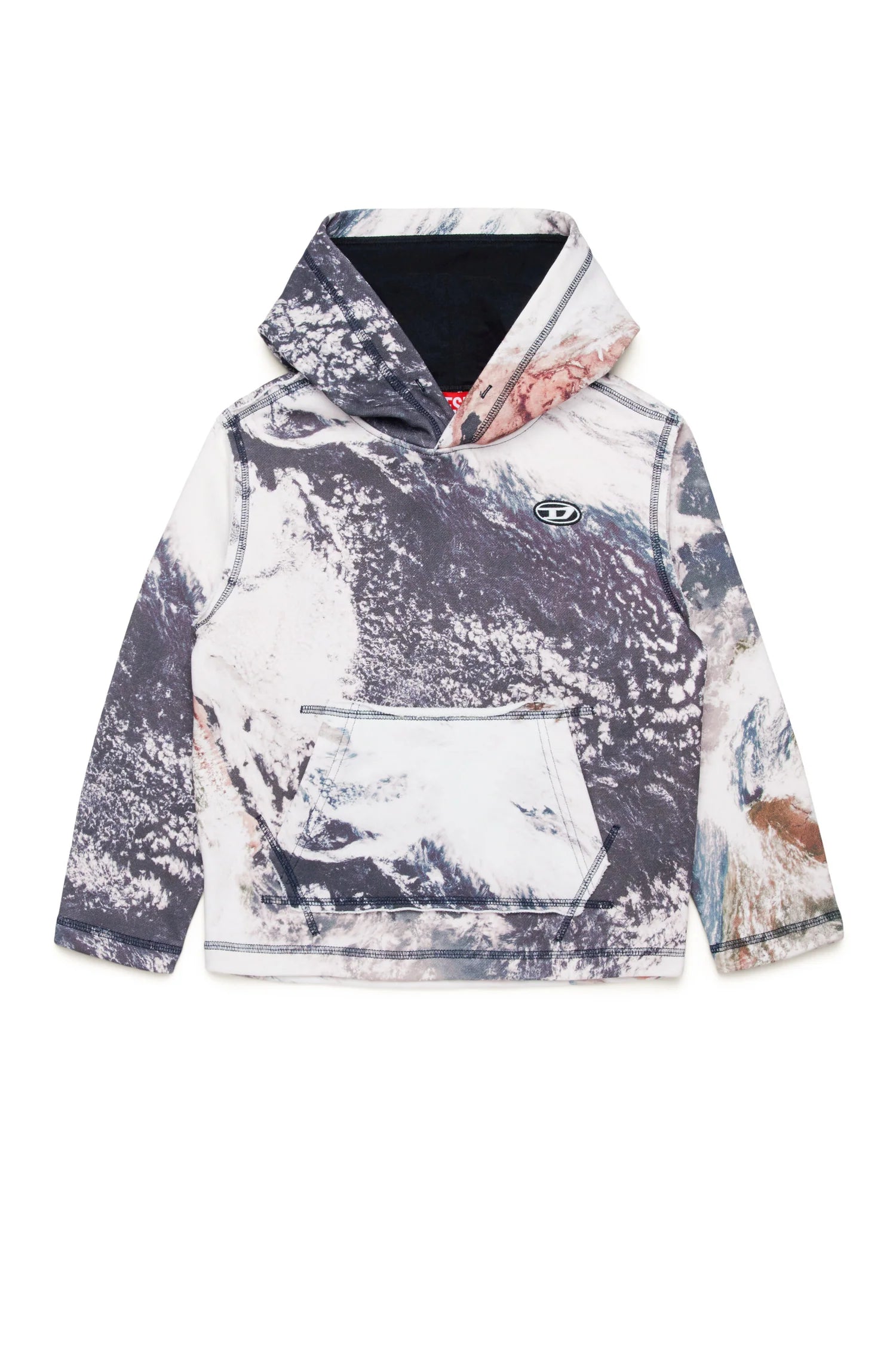 Felpa Planet Camou con Cappuccio | Logo Oval D e Tasca Marsupio DIESEL l'aquiloneFelpa planet camouabbigliamento bambino