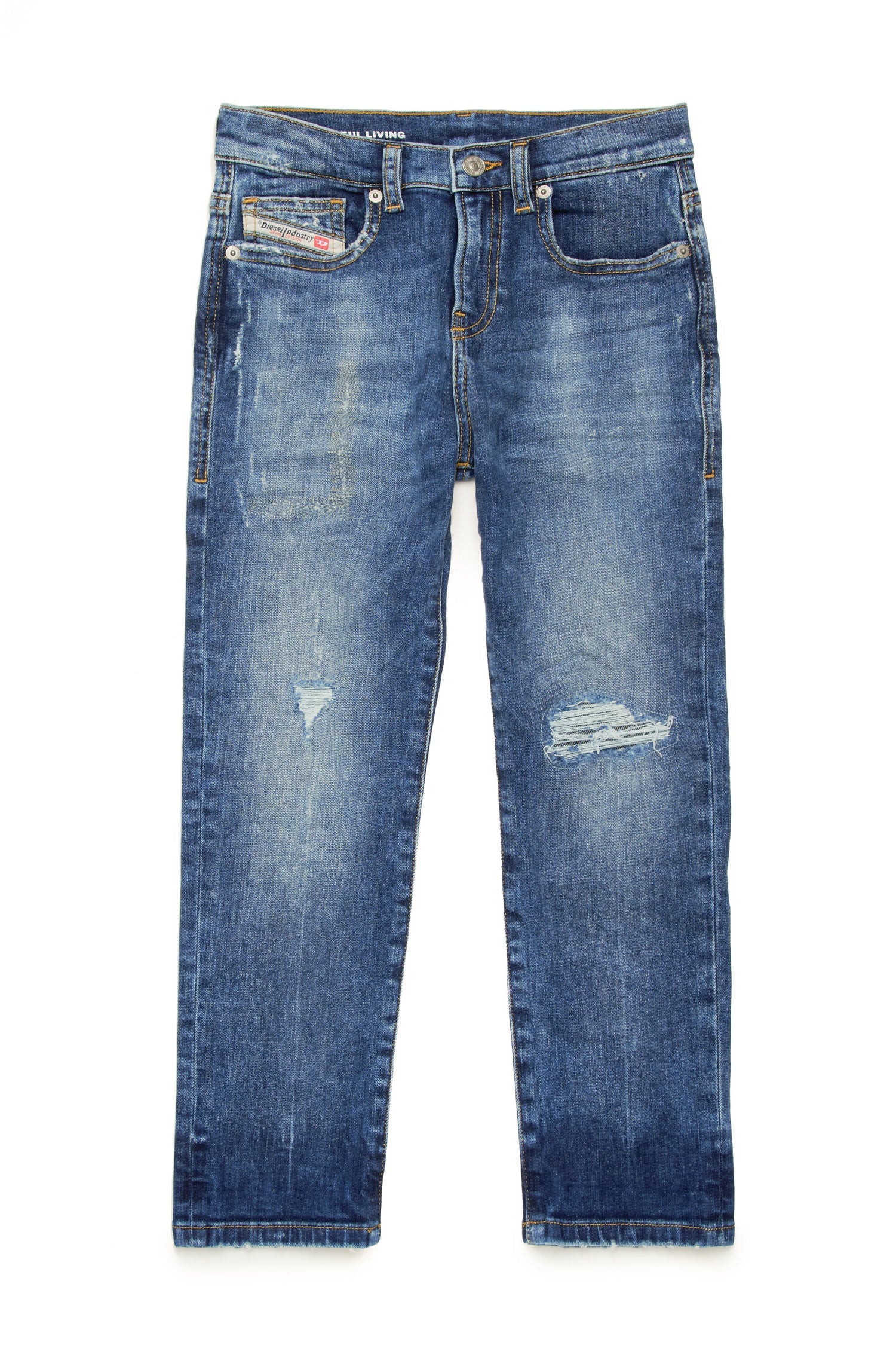 Jeans Straight Fit Vita Alta | Dettagli Vintage e Strappi Artigianali DIESEL l'aquiloneJeans 2020 D-Vikerabbigliamento bambino