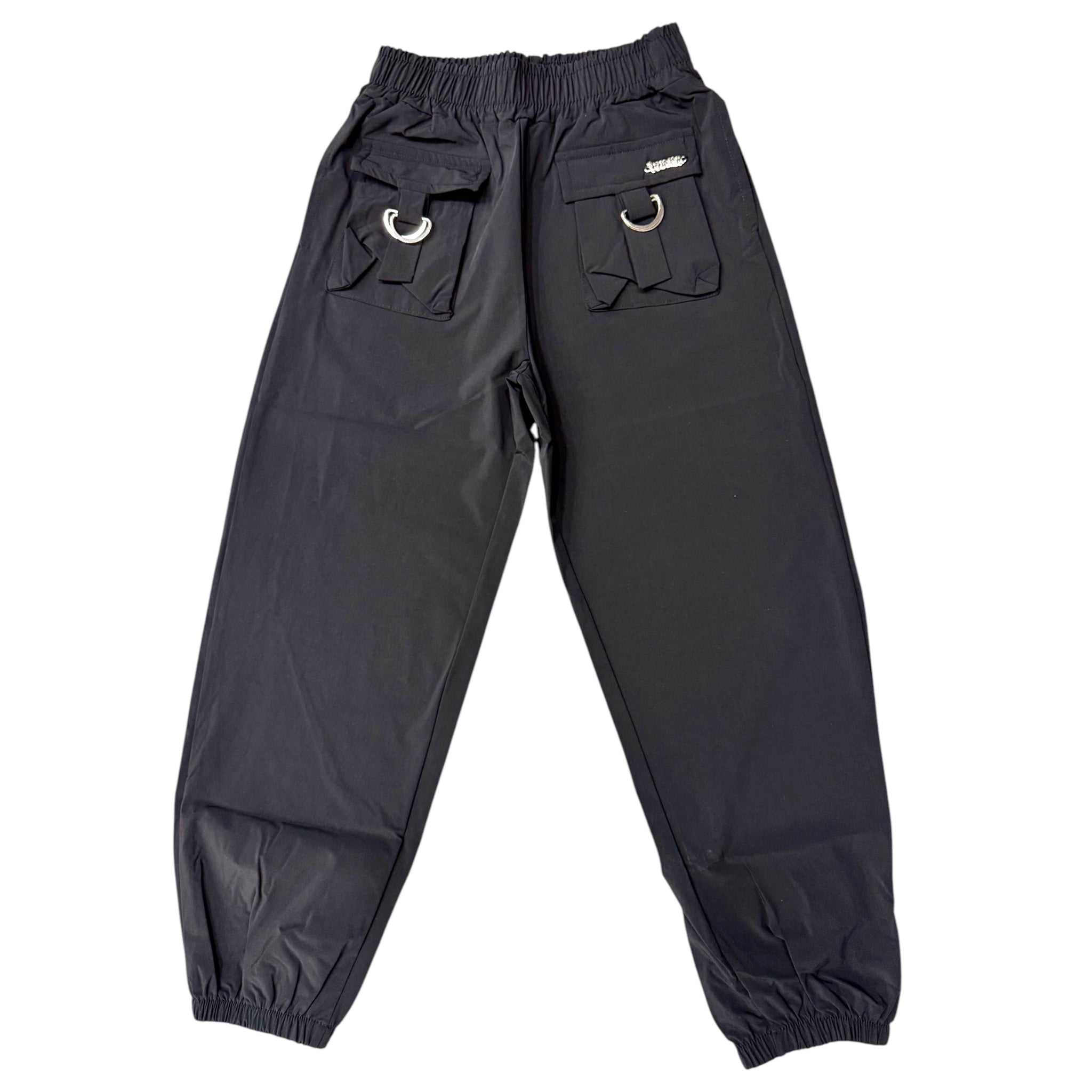 Pantalone Tecnico Nero Disclaimer | Vita Elasticizzata e Tasche DISCLAIMER l'aquilonePantalone Disclaimer nero cargoabbigliamento bambina
