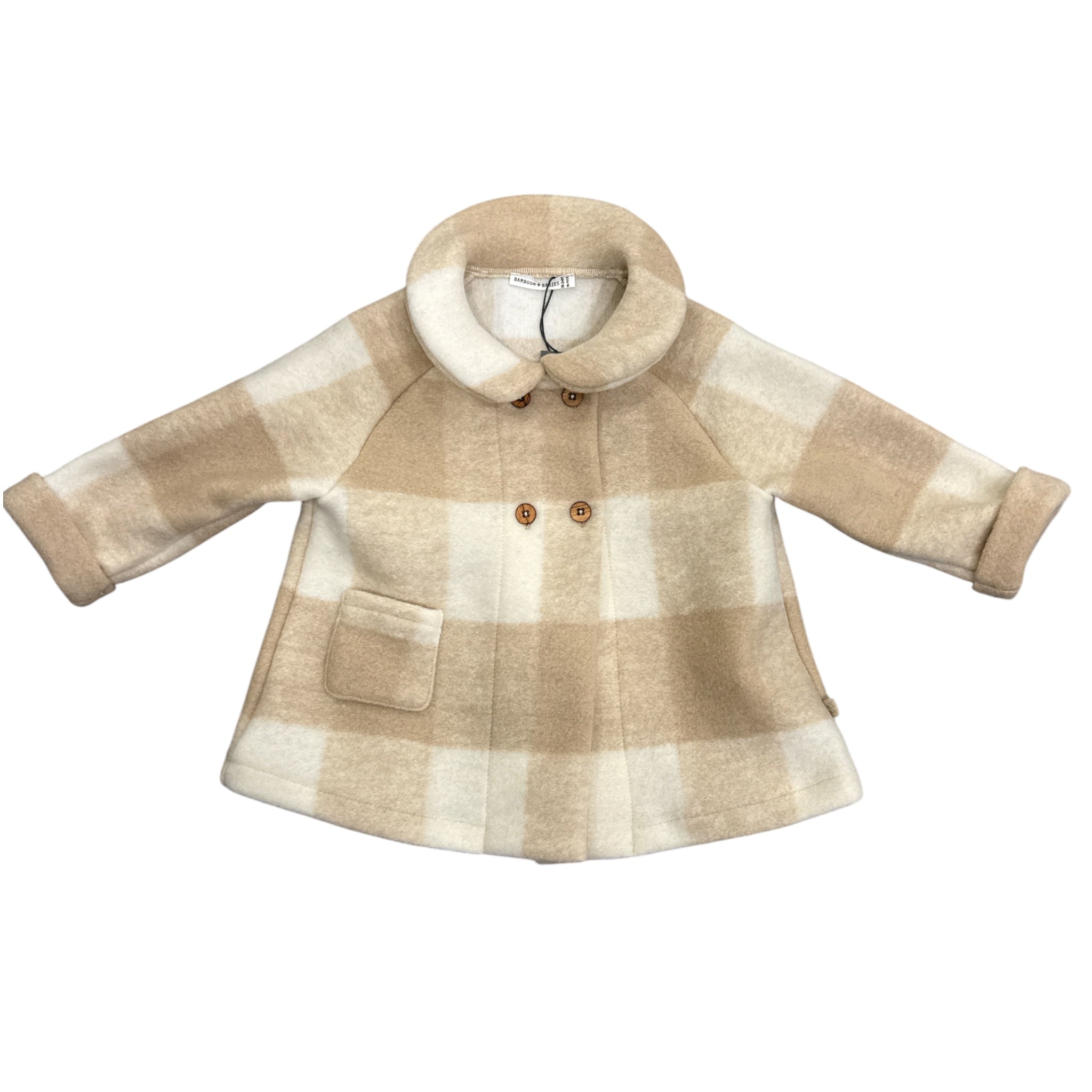  BAMBOOM l'aquiloneCAPPOTTINO CHECK BEIGEabbigliamento neonato